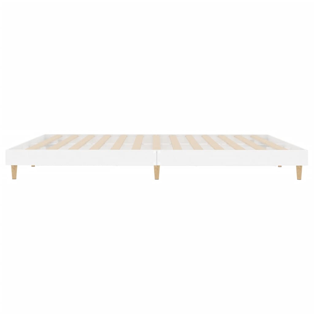 Bedframe Bewerkt Hout 200 x 200 cm Hoogglans wit