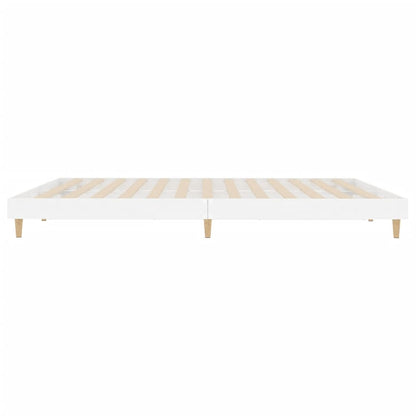 Bedframe Bewerkt Hout 200 x 200 cm Hoogglans wit