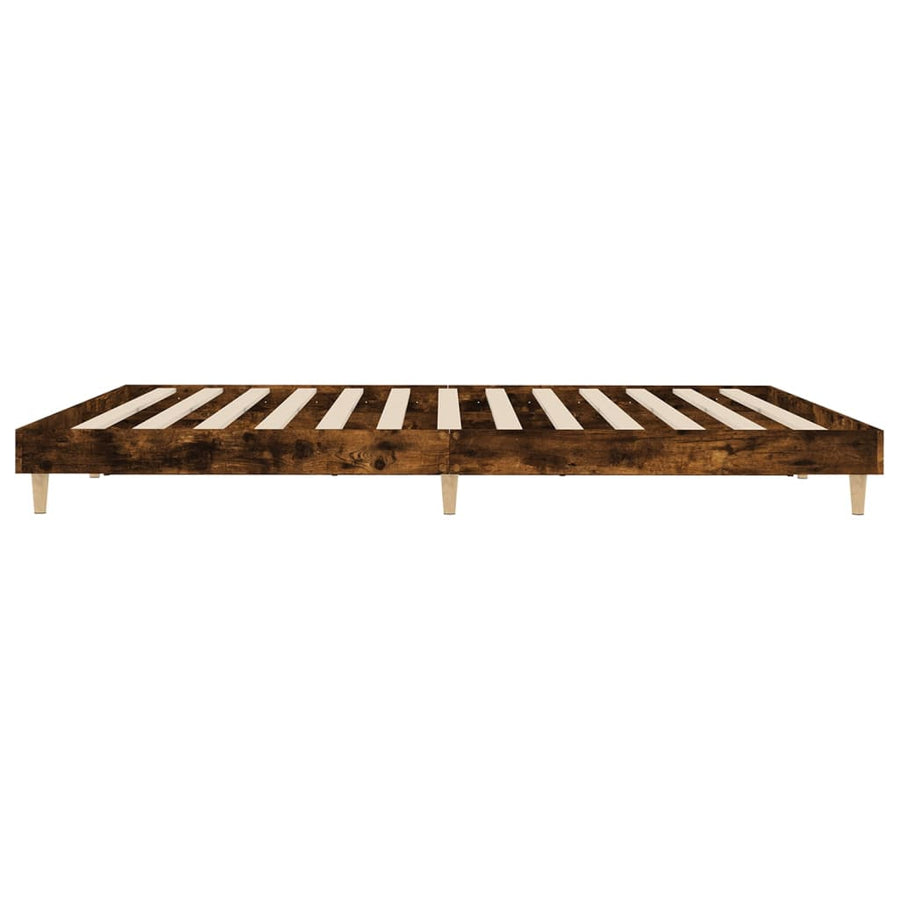 Bedframe Bewerkt Hout Kleurig 200 x 200 cm Gerookt eiken