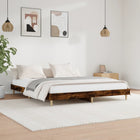 Bed frame without mattress 200x200 cm chipboard smoked oak