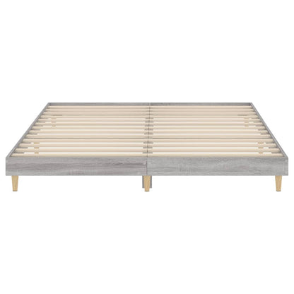Bedframe Bewerkt Hout Eikenkleurig 200 x 200 cm Grijs sonoma