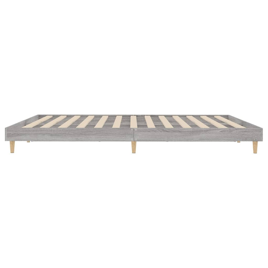 Bedframe Bewerkt Hout Eikenkleurig 200 x 200 cm Grijs sonoma