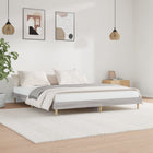 Bed frame carved wood grey Sonoma oak colour 200x200 cm