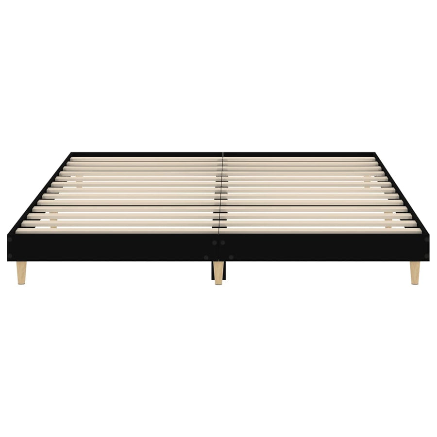 Bedframe Bewerkt Hout 150 x 200 cm Zwart