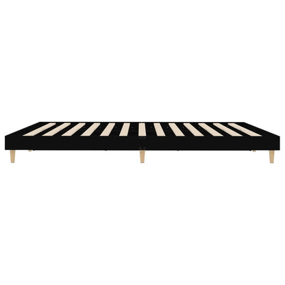 Bedframe Bewerkt Hout 150 x 200 cm Zwart