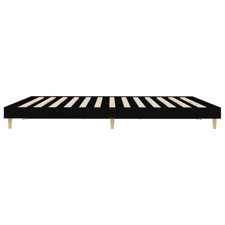 Bedframe Bewerkt Hout 150 x 200 cm Zwart