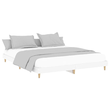 Bedframe Bewerkt Hout 140 x 200 cm Wit
