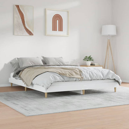 Bedframe Bewerkt Hout 140 x 200 cm Wit