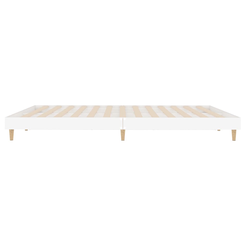 Bedframe Bewerkt Hout 140 x 200 cm Wit