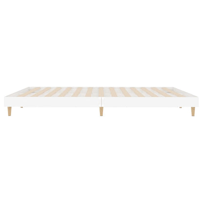 Bedframe Bewerkt Hout 140 x 200 cm Wit