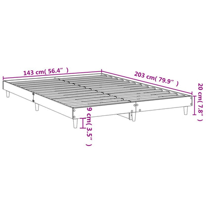Bedframe Bewerkt Hout 140 x 200 cm Wit