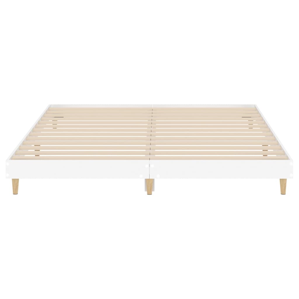 Bedframe Led Massief Hout 120 x 200 cm Wit