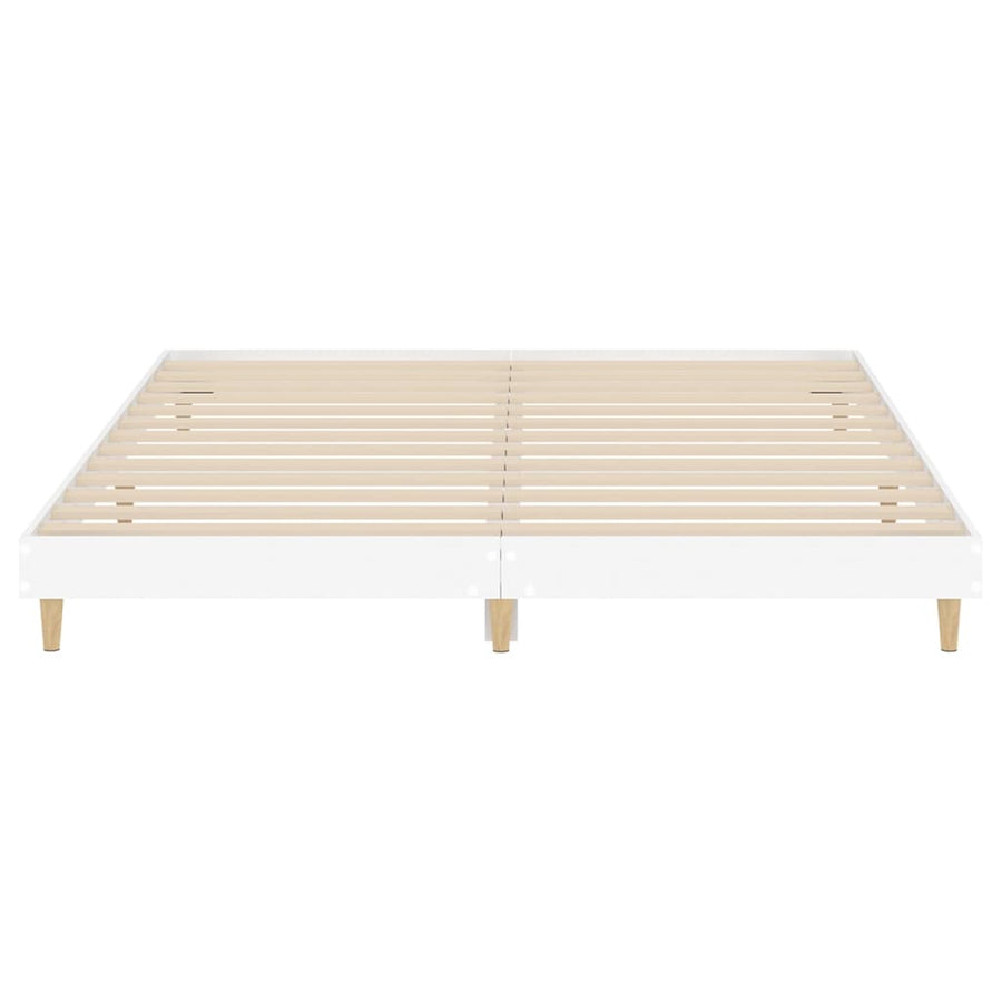 Bedframe Led Massief Hout 120 x 200 cm Wit