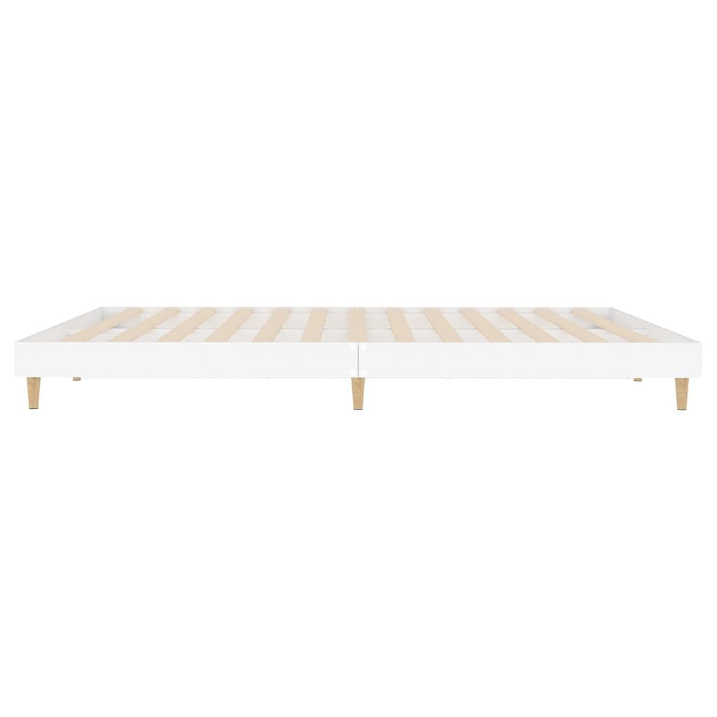 Bedframe Led Massief Hout 120 x 200 cm Wit