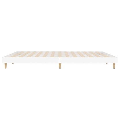 Bedframe Led Massief Hout 120 x 200 cm Wit