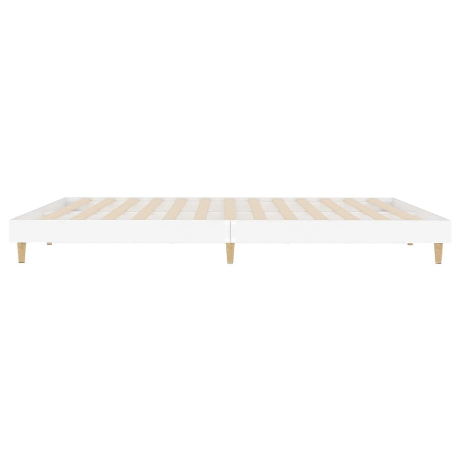 Bedframe Led Massief Hout 120 x 200 cm Wit