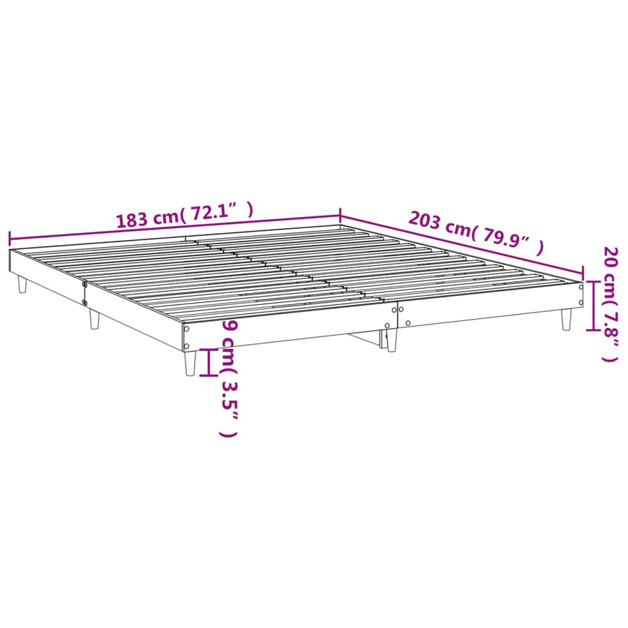 Bedframe Bewerkt Hout 120 x 200 cm Zwart
