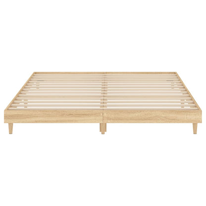 Bedframe bewerkt hout sonoma eikenkleurig 120x200 cm 120 x 200 cm Sonoma eiken