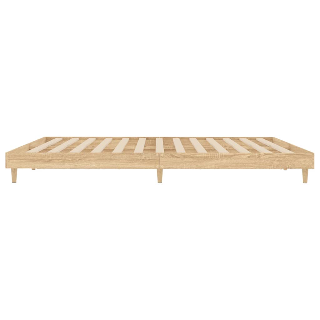 Bedframe bewerkt hout sonoma eikenkleurig 120x200 cm 120 x 200 cm Sonoma eiken