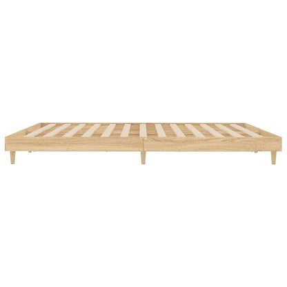 Bedframe bewerkt hout sonoma eikenkleurig 120x200 cm 120 x 200 cm Sonoma eiken