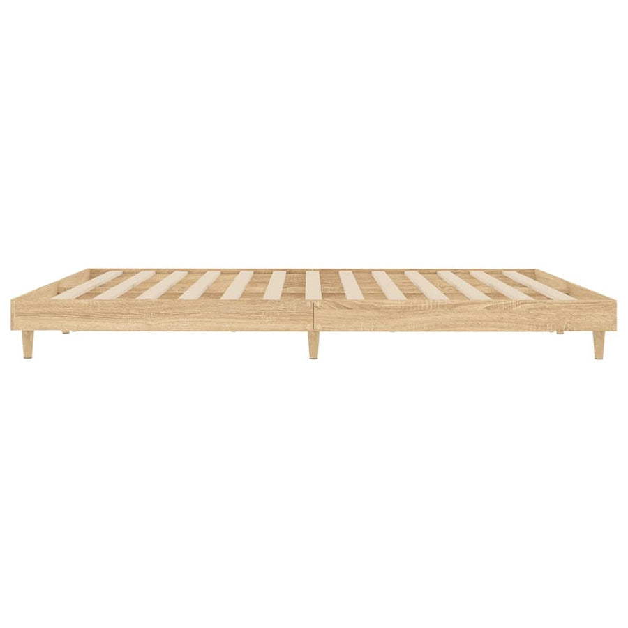 Bedframe bewerkt hout sonoma eikenkleurig 120x200 cm 120 x 200 cm Sonoma eiken