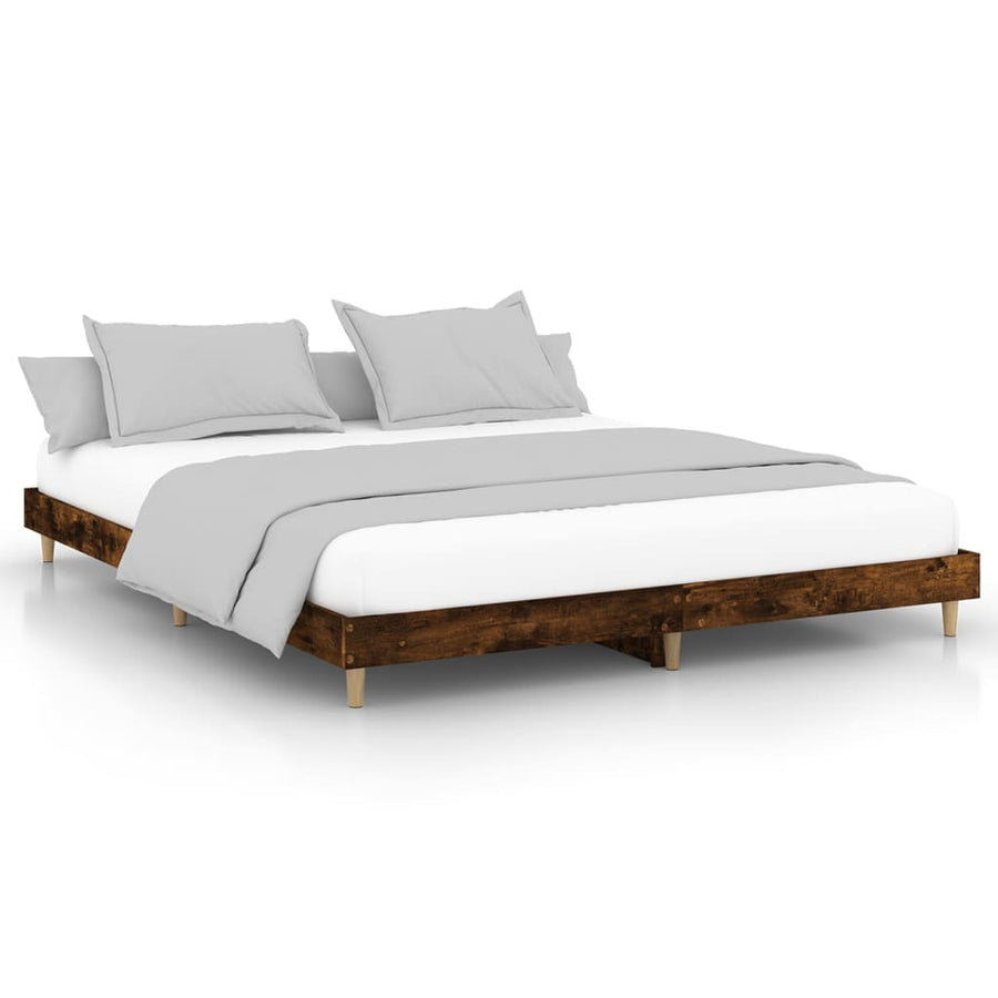 Bedframe Bewerkt Hout Kleurig 120 x 200 cm Gerookt eiken