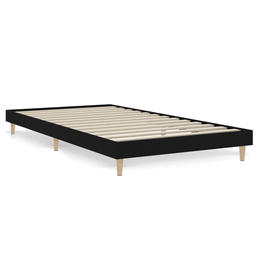 Bedframe Bewerkt Hout 100 x 200 cm Zwart