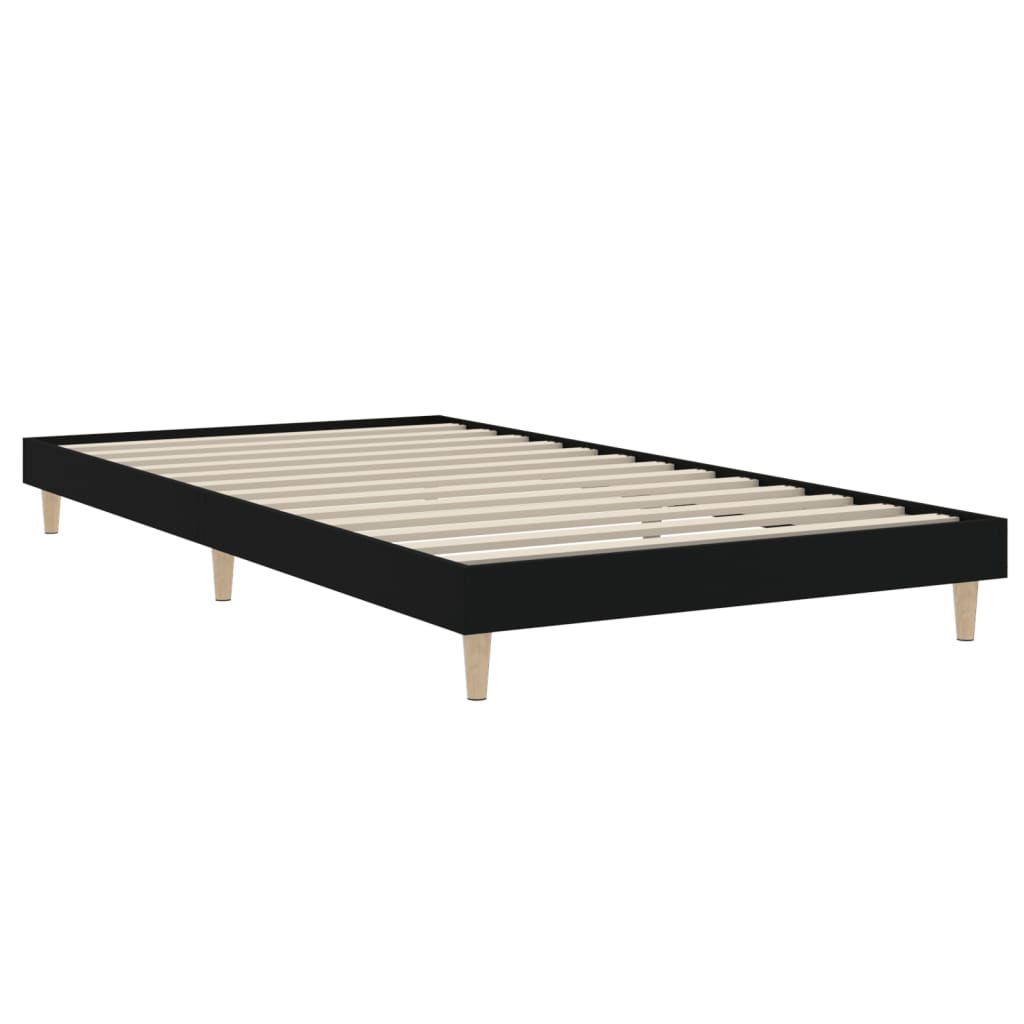 Bedframe Bewerkt Hout 100 x 200 cm Zwart