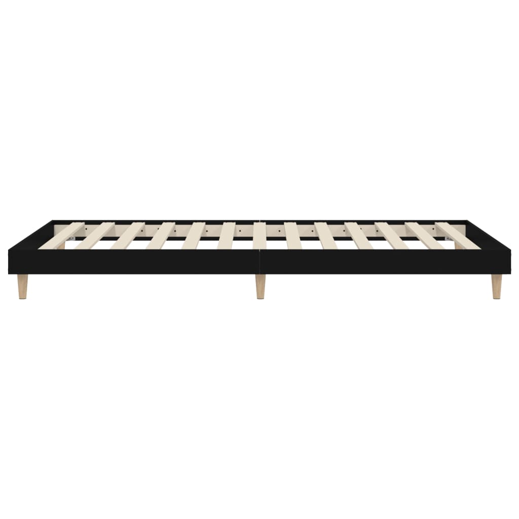 Bedframe Bewerkt Hout 100 x 200 cm Zwart