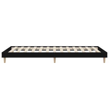 Bedframe Bewerkt Hout 100 x 200 cm Zwart