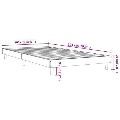 Bedframe Bewerkt Hout 100 x 200 cm Zwart