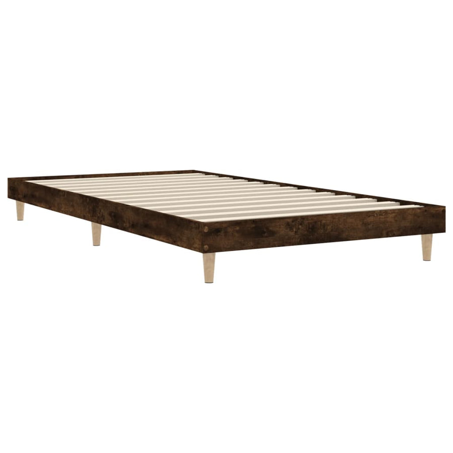 Bedframe Bewerkt Hout Kleurig 100 x 200 cm Gerookt eiken