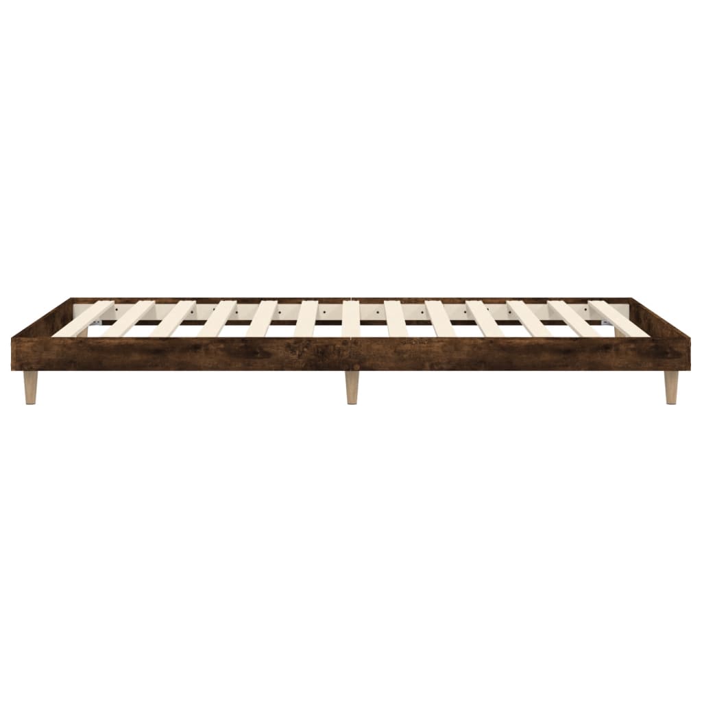 Bedframe Bewerkt Hout Kleurig 100 x 200 cm Gerookt eiken