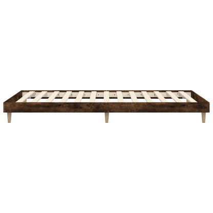 Bedframe Bewerkt Hout Kleurig 100 x 200 cm Gerookt eiken
