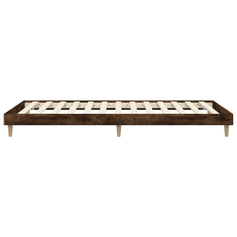 Bedframe Bewerkt Hout Kleurig 100 x 200 cm Gerookt eiken