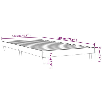 Bedframe Bewerkt Hout Kleurig 100 x 200 cm Gerookt eiken