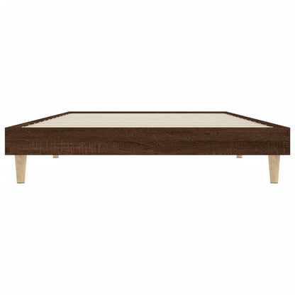Bedframe bewerkt hout bruin eikenkleur 100x200 cm 100 x 200 cm bruin eikenkleur
