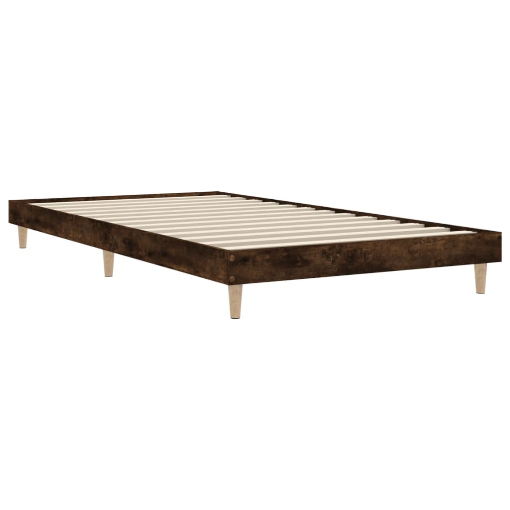 Bedframe Bewerkt Hout Kleurig 90 x 200 cm Gerookt eiken