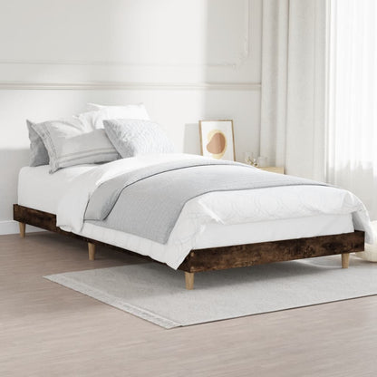 Bedframe Bewerkt Hout Kleurig 90 x 200 cm Gerookt eiken