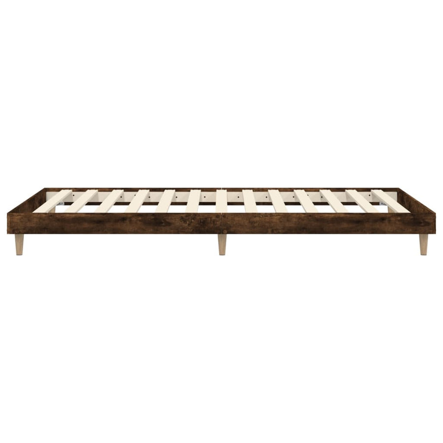 Bedframe Bewerkt Hout Kleurig 90 x 200 cm Gerookt eiken