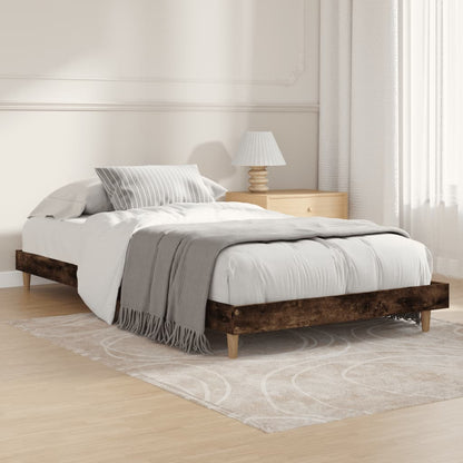 Bedframe Bewerkt Hout Kleurig 90 x 200 cm Gerookt eiken