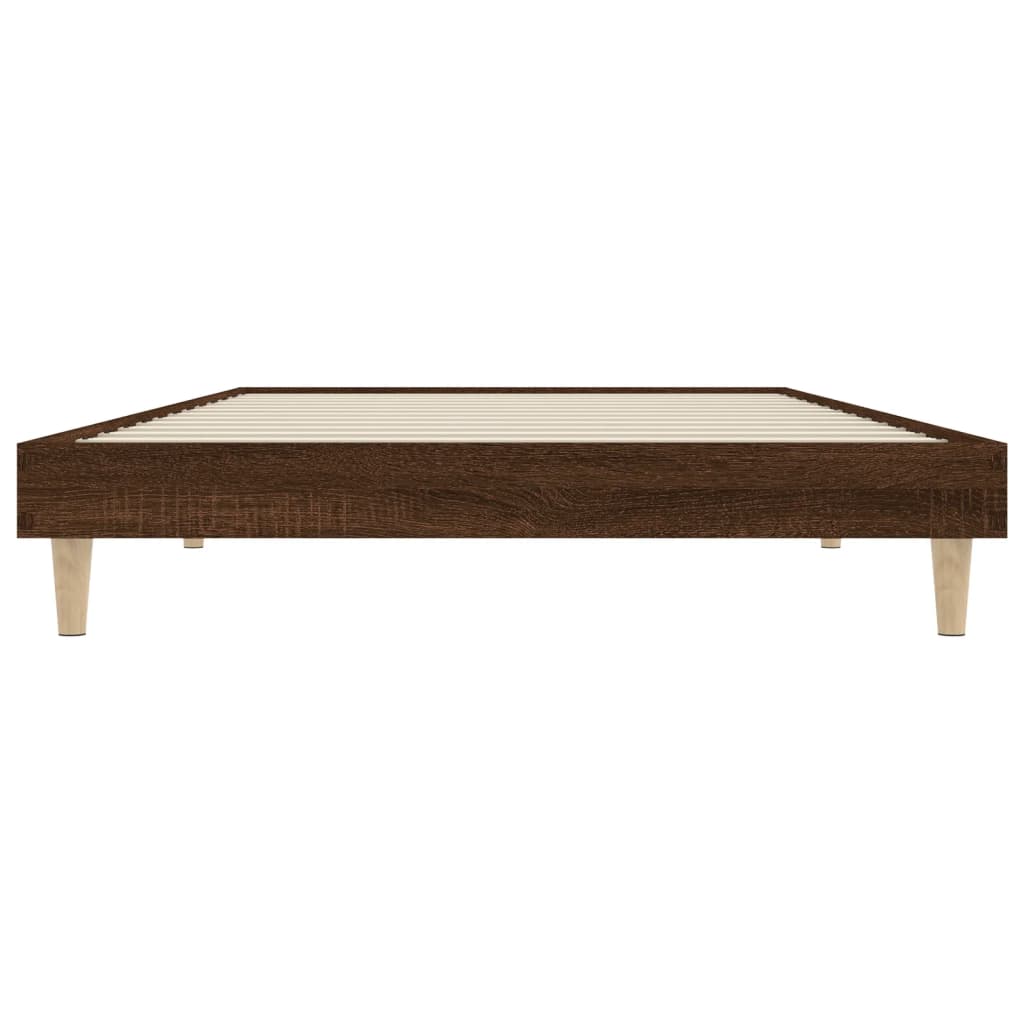 Bedframe bewerkt hout bruin eikenkleur 90x200 cm 90 x 200 cm bruin eikenkleur