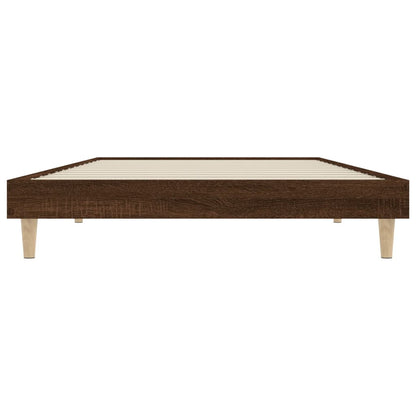 Bedframe bewerkt hout bruin eikenkleur 90x200 cm 90 x 200 cm bruin eikenkleur