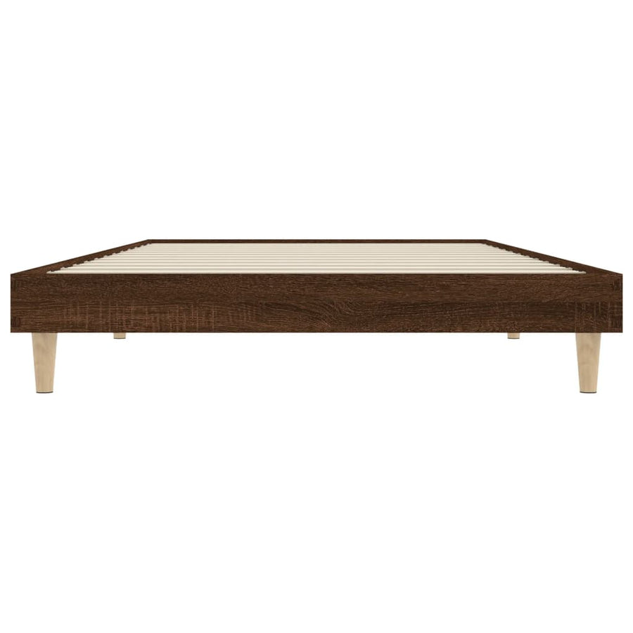 Bedframe bewerkt hout bruin eikenkleur 90x200 cm 90 x 200 cm bruin eikenkleur