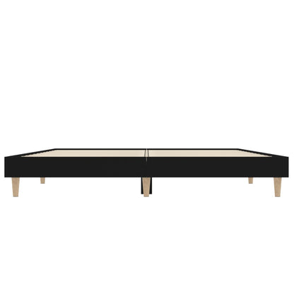 Bedframe Led Massief Hout 140 x 190 cm Zwart