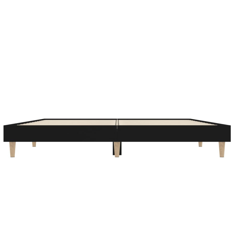 Bedframe Led Massief Hout 140 x 190 cm Zwart