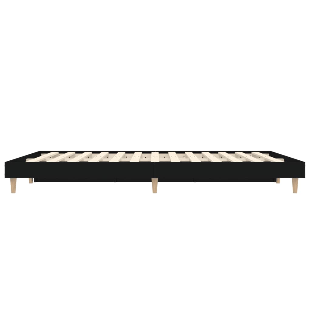 Bedframe Led Massief Hout 140 x 190 cm Zwart
