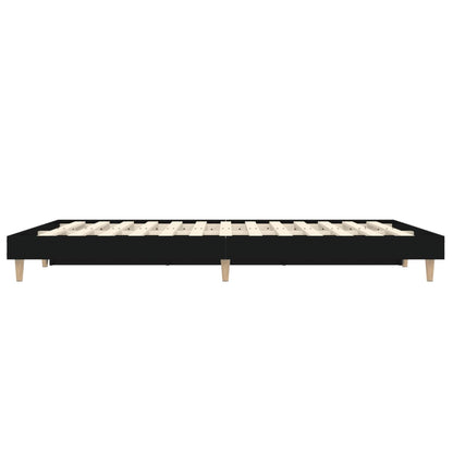Bedframe Led Massief Hout 140 x 190 cm Zwart