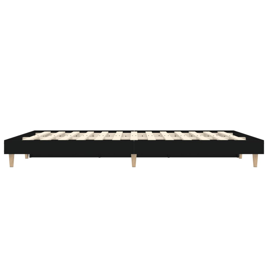 Bedframe Led Massief Hout 140 x 190 cm Zwart