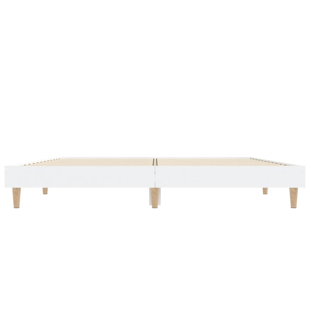 Bedframe Bewerkt Hout 135 x 190 cm Wit